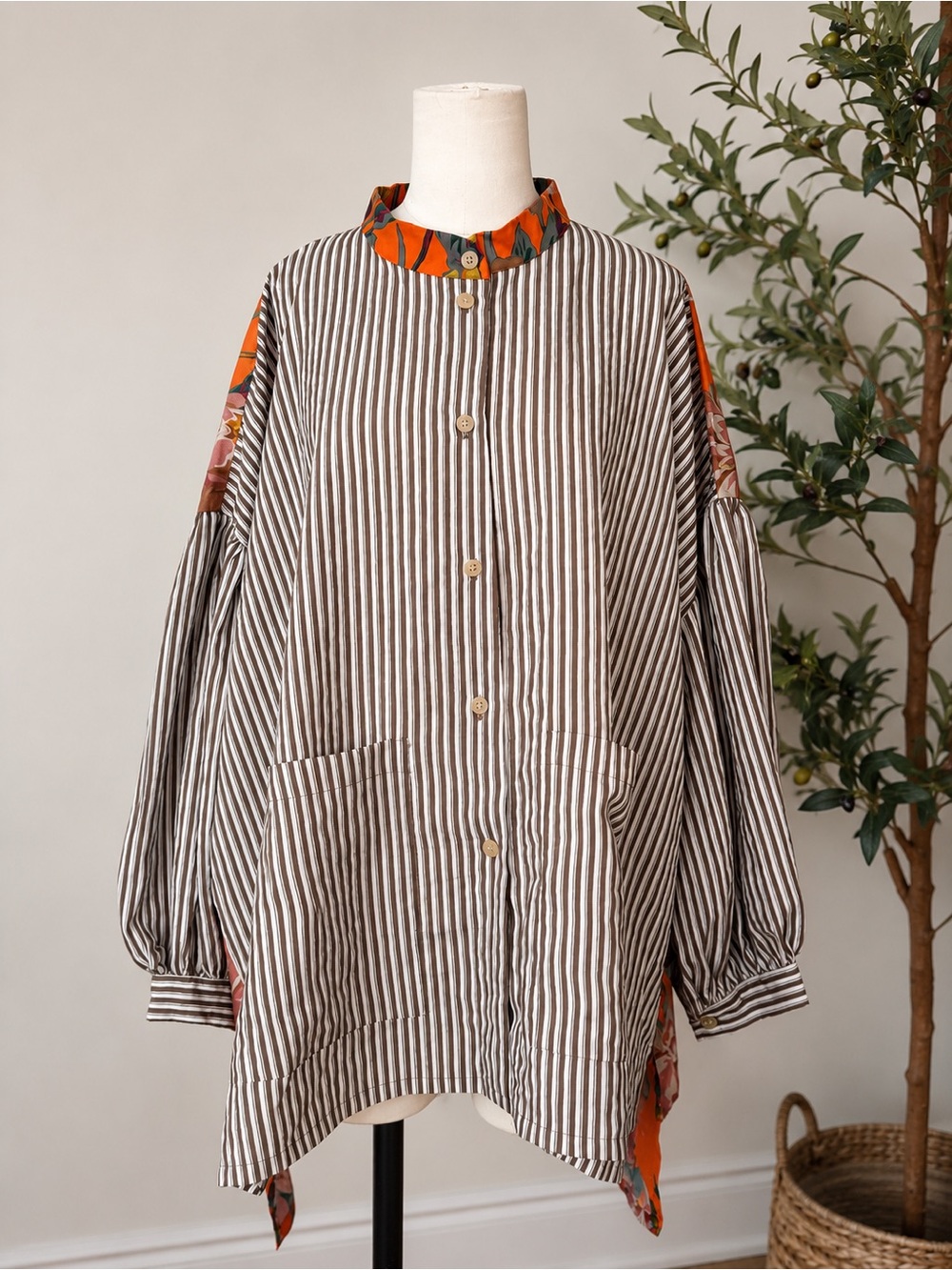 ALEMBIKA - LOUISIANA HI-LO BLOUSE, GARDEN size XL